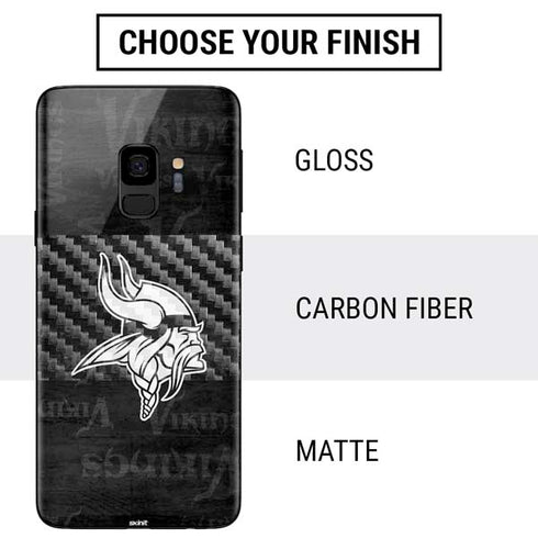 NFL Minnesota Vikings Black & White Galaxy S9 Skin