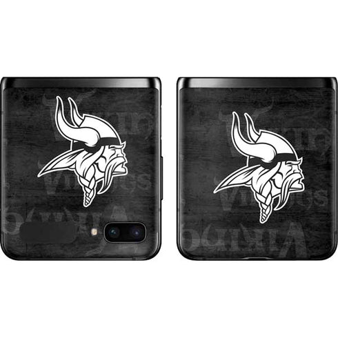 NFL Minnesota Vikings Black & White Galaxy Z Flip Skin