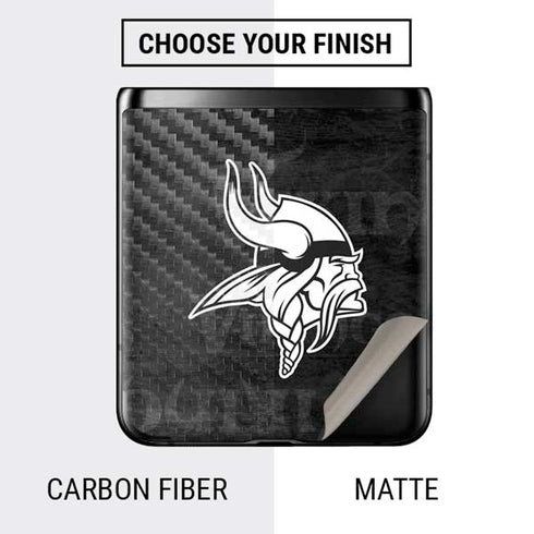 NFL Minnesota Vikings Black & White Galaxy Z Flip Skin
