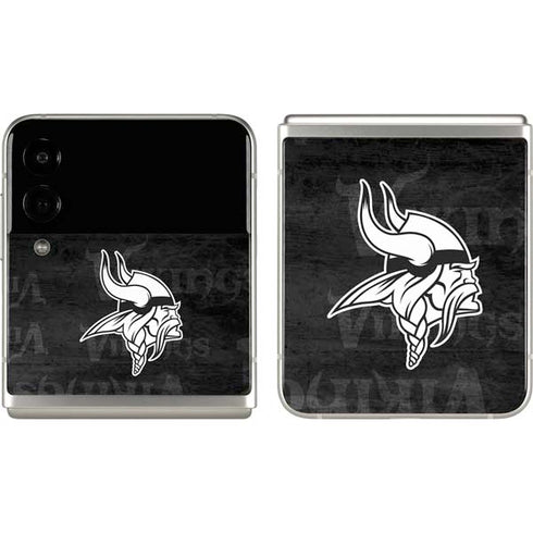 NFL Minnesota Vikings Black & White Galaxy Z Flip3 5G Skin