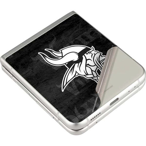 NFL Minnesota Vikings Black & White Galaxy Z Flip3 5G Skin