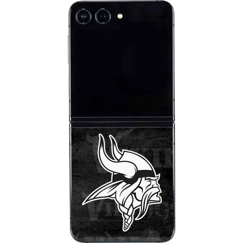 NFL Minnesota Vikings Black & White Galaxy Z Flip5 5G Skin