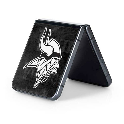 NFL Minnesota Vikings Black & White Galaxy Z Flip5 5G Skin