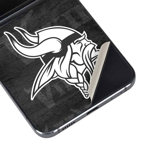 NFL Minnesota Vikings Black & White Galaxy Z Flip5 5G Skin