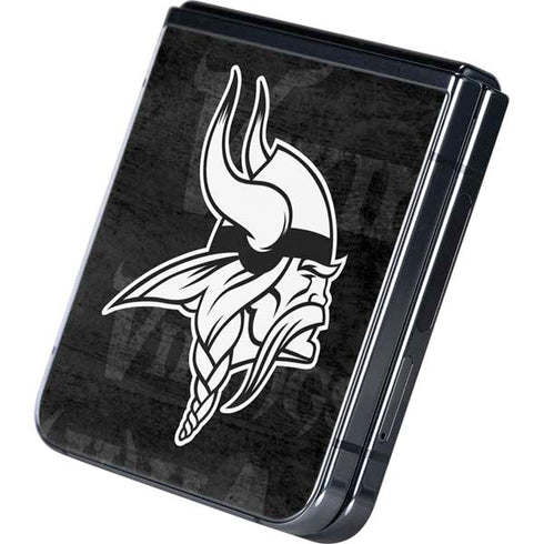 NFL Minnesota Vikings Black & White Galaxy Z Flip5 5G Skin