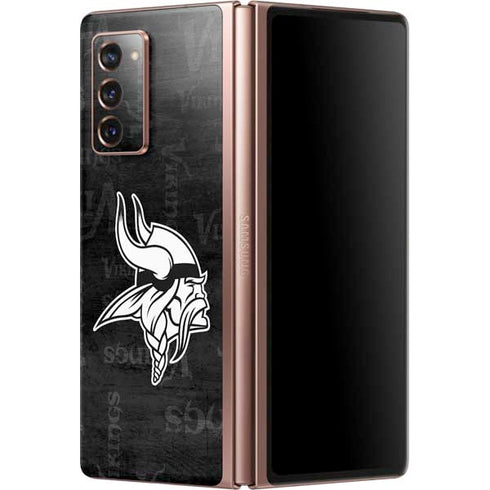NFL Minnesota Vikings Black & White Galaxy Z Fold2 5G Skin