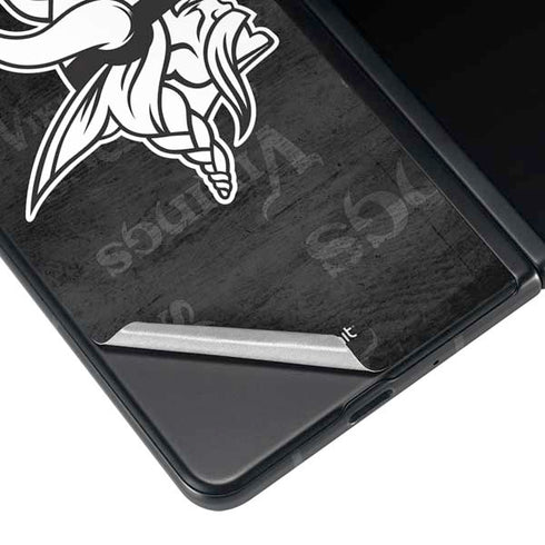 NFL Minnesota Vikings Black & White Galaxy Z Fold4 5G Skin