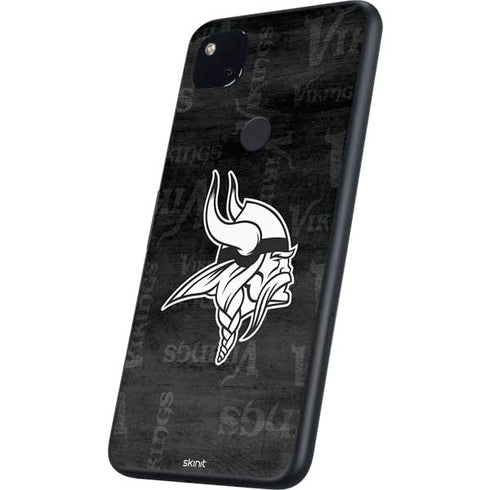 NFL Minnesota Vikings Black & White Google Pixel 4a Skin