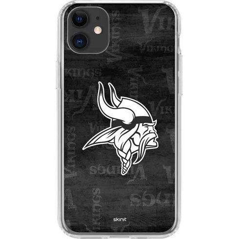 NFL Minnesota Vikings Black & White iPhone 11 Clear Case