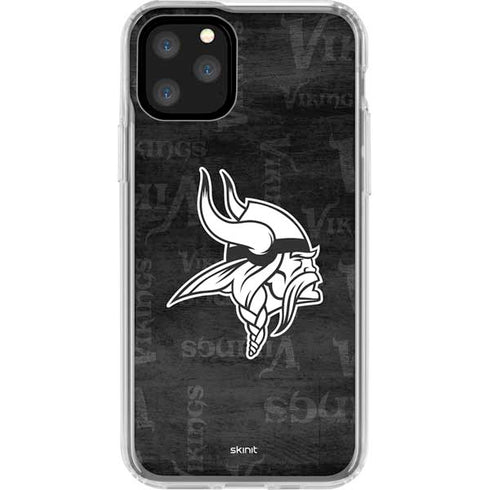 NFL Minnesota Vikings Black & White iPhone 11 Pro Clear Case