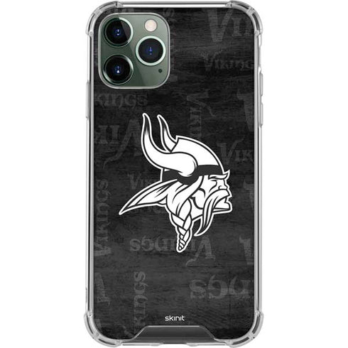 NFL Minnesota Vikings Black & White iPhone 11 Pro Max Clear Case