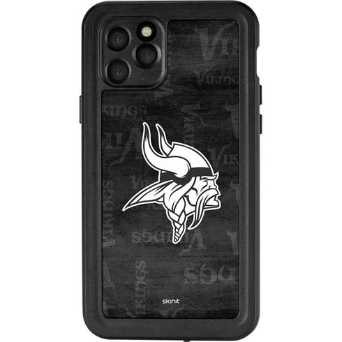 NFL Minnesota Vikings Black & White iPhone 11 Pro Waterproof Case