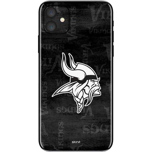 NFL Minnesota Vikings Black & White iPhone 11 Skin