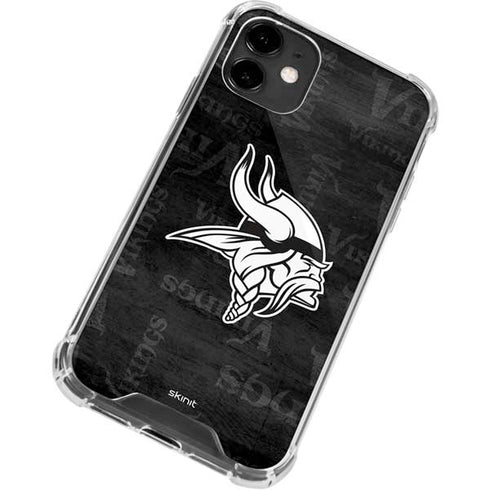 NFL Minnesota Vikings Black & White iPhone 12 Mini Clear Case