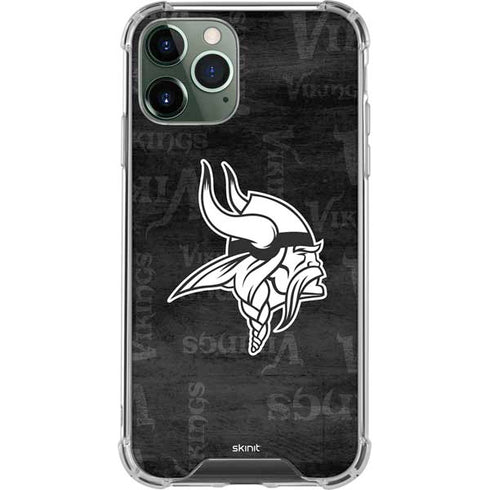 NFL Minnesota Vikings Black & White iPhone 12 Pro Clear Case