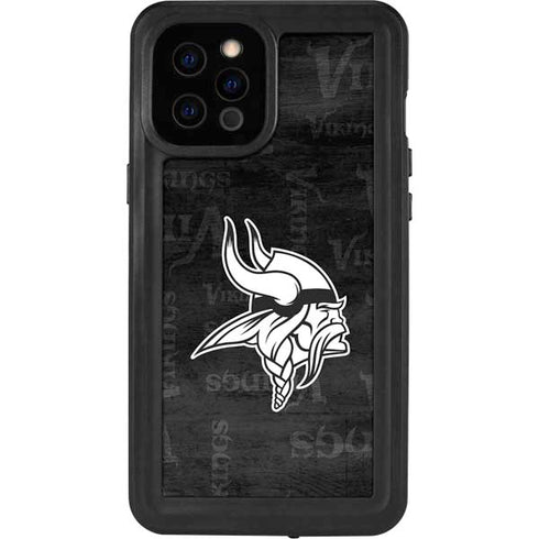 NFL Minnesota Vikings Black & White iPhone 12 Pro Max Waterproof Case