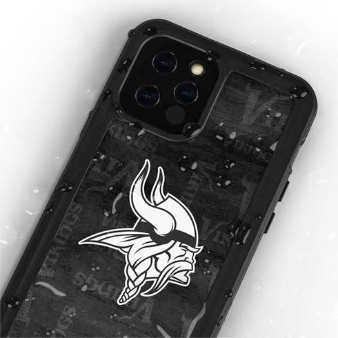 NFL Minnesota Vikings Black & White iPhone 12 Pro Waterproof Case