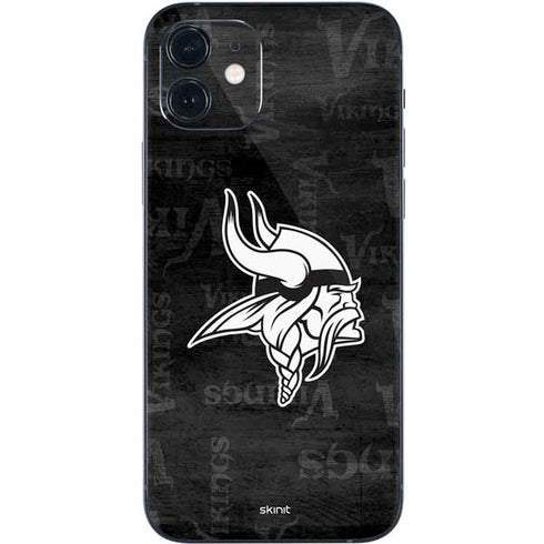 NFL Minnesota Vikings Black & White iPhone 12 Skin