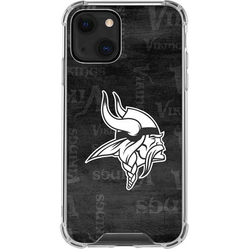 NFL Minnesota Vikings Black & White iPhone 13 Clear Case
