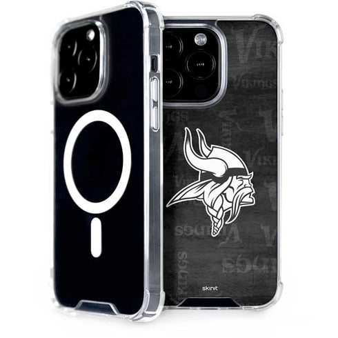 NFL Minnesota Vikings Black & White iPhone 13 Pro MagSafe Case