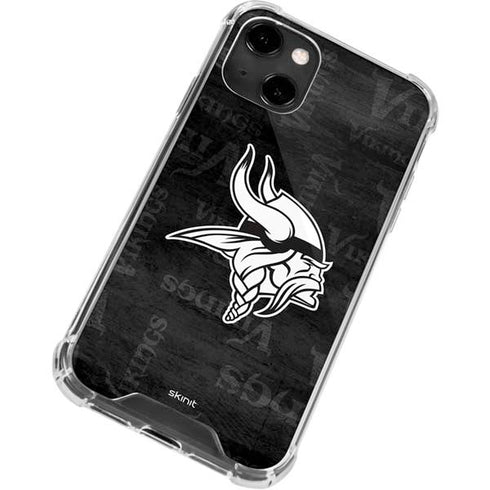 NFL Minnesota Vikings Black & White iPhone 14 Clear Case