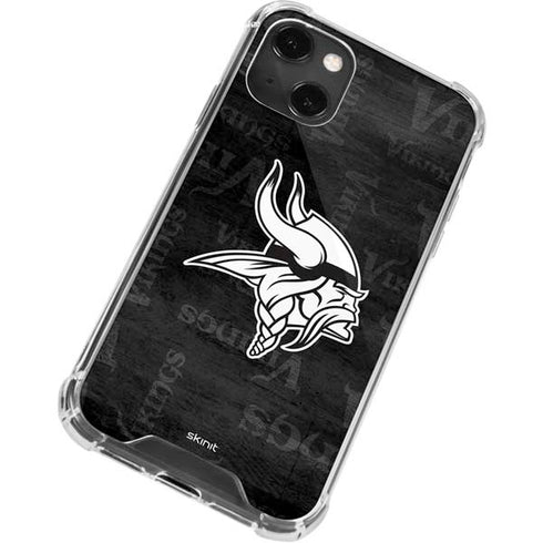 NFL Minnesota Vikings Black & White iPhone 15 Plus Clear Case