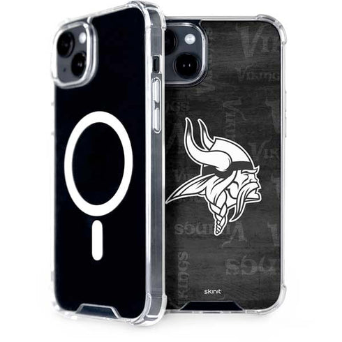 NFL Minnesota Vikings Black & White iPhone 15 Plus MagSafe Case