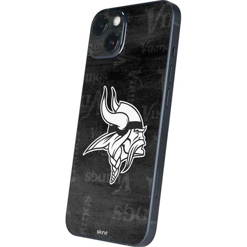 NFL Minnesota Vikings Black & White iPhone 15 Plus Skin