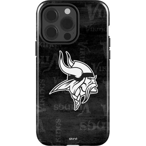 NFL Minnesota Vikings Black & White iPhone 15 Pro Impact Case