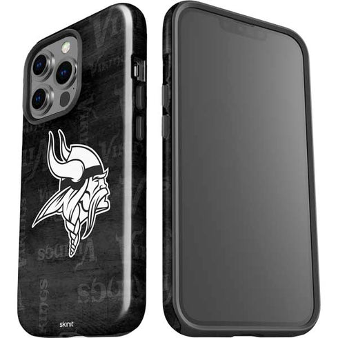 NFL Minnesota Vikings Black & White iPhone 14 Pro Impact Case