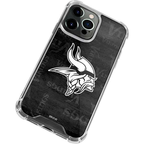 NFL Minnesota Vikings Black & White iPhone 15 Pro Max Clear Case