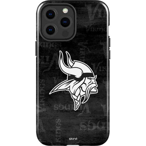 NFL Minnesota Vikings Black & White iPhone 15 Pro Max Impact Case