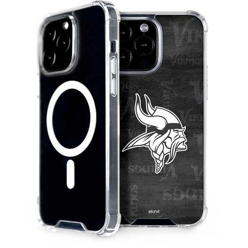 NFL Minnesota Vikings Black & White iPhone 15 Pro Max MagSafe Case