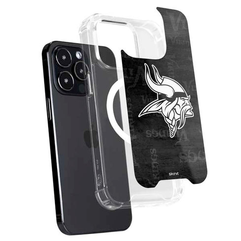 NFL Minnesota Vikings Black & White iPhone 15 Pro Max MagSafe Case