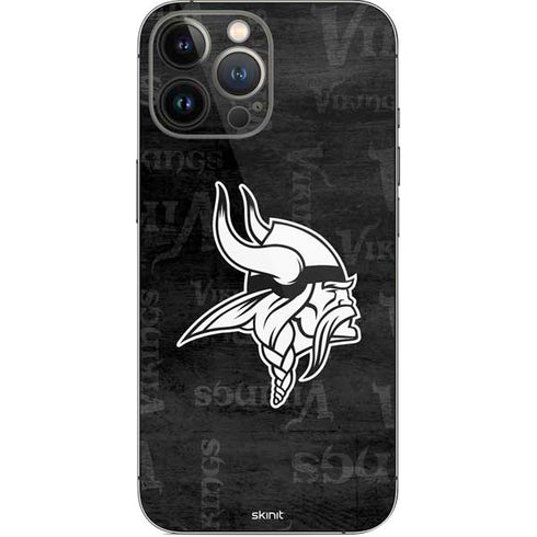 NFL Minnesota Vikings Black & White iPhone 14 Pro Max Skin