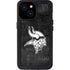 NFL Minnesota Vikings Black & White iPhone 15 Waterproof Case