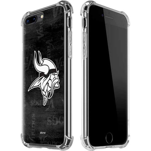 NFL Minnesota Vikings Black & White iPhone 7/8 Plus Clear Case
