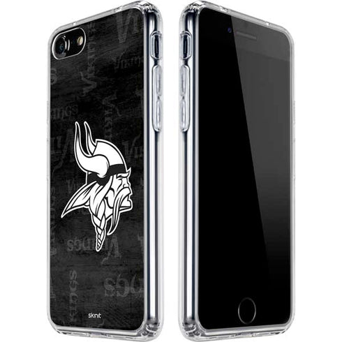 NFL Minnesota Vikings Black & White iPhone SE (2nd & 3rd Gen) Clear Case