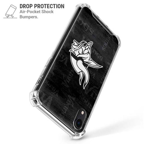 NFL Minnesota Vikings Black & White iPhone XR Clear Case