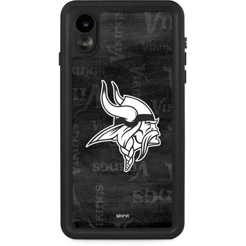 NFL Minnesota Vikings Black & White iPhone XR Waterproof Case