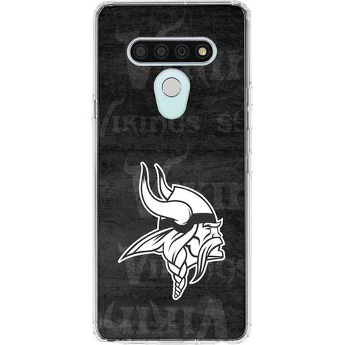 NFL Minnesota Vikings Black & White LG Stylo 6 Clear Case