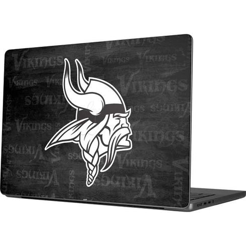 NFL Minnesota Vikings Black & White MacBook Pro 14in (2021-24) Skin