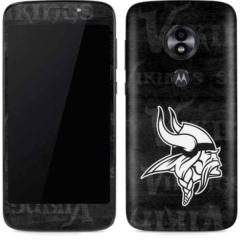 NFL Minnesota Vikings Black & White Moto E5 Play Skin