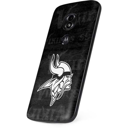 NFL Minnesota Vikings Black & White Moto E5 Play Skin