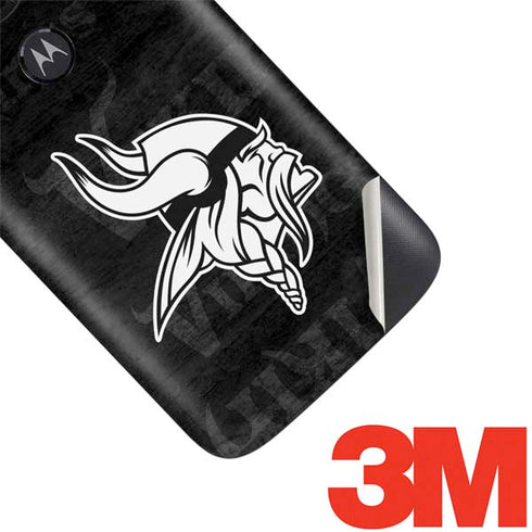 NFL Minnesota Vikings Black & White Moto E5 Play Skin