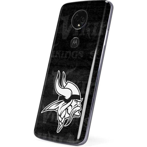 NFL Minnesota Vikings Black & White Moto E5 Plus Skin