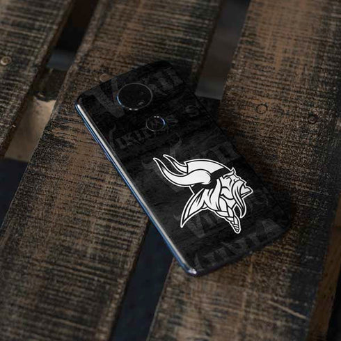 NFL Minnesota Vikings Black & White Moto E5 Plus Skin