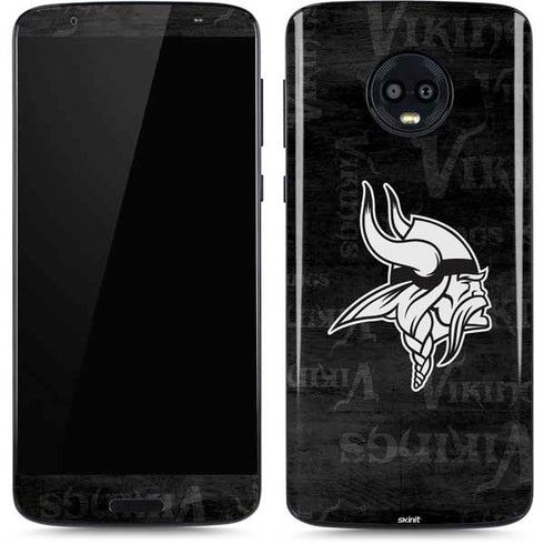 NFL Minnesota Vikings Black & White Moto G6 Skin