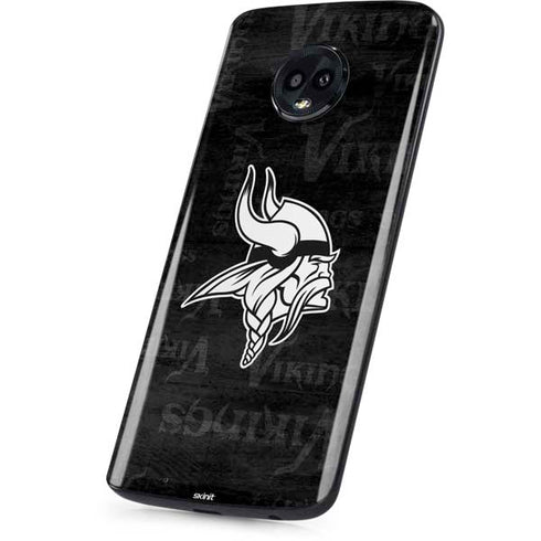 NFL Minnesota Vikings Black & White Moto G6 Skin