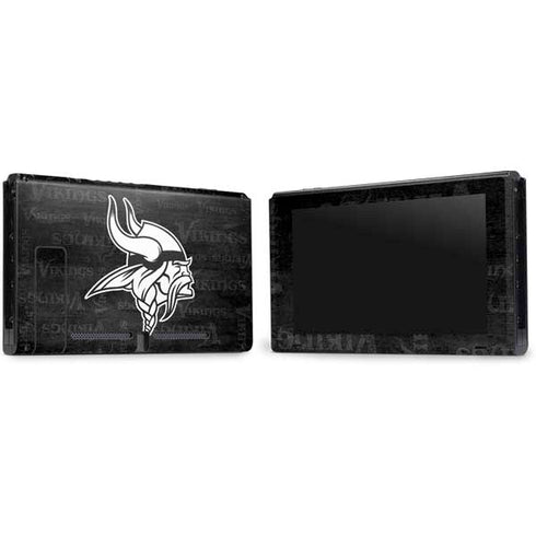NFL Minnesota Vikings Black & White Nintendo Switch Bundle Skin